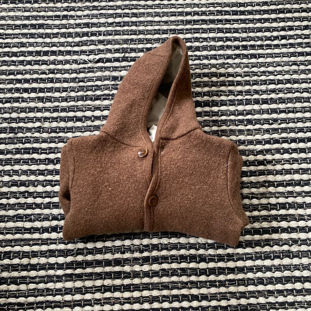 🌿Disana Gremany Baby Boiled 100% Cotton Wool Hooded Footed One Piece 12/24M